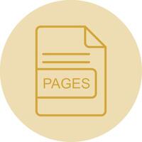 PAGES File Format Line Yellow Circle Icon vector