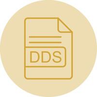 dds archivo formato línea amarillo circulo icono vector