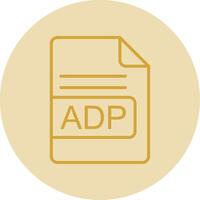 adp archivo formato línea amarillo circulo icono vector