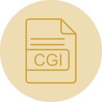 CGI File Format Line Yellow Circle Icon vector