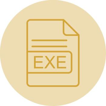 EXE File Format Line Yellow Circle Icon vector