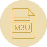 m3u archivo formato línea amarillo circulo icono vector