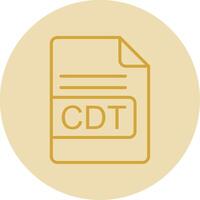 CDT archivo formato línea amarillo circulo icono vector