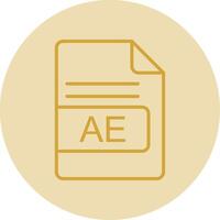 AE File Format Line Yellow Circle Icon vector