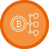 bitcoin blockchain línea multi circulo icono vector