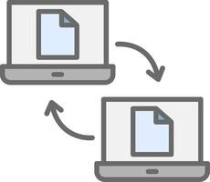 datos compartiendo línea lleno ligero icono vector