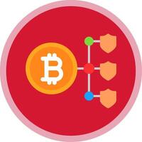 bitcoin blockchain plano multi circulo icono vector