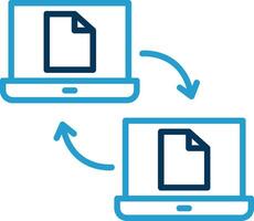 Data Sharing Line Blue Two Color Icon vector