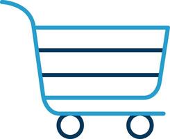 Cart Line Blue Two Color Icon vector