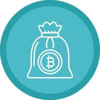 Bitcoin Bag Line Multi Circle Icon vector