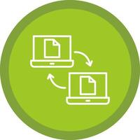 datos compartiendo línea multi circulo icono vector