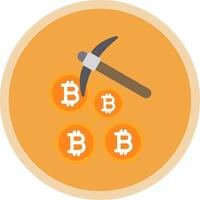 Bitcoin Mining Flat Multi Circle Icon vector