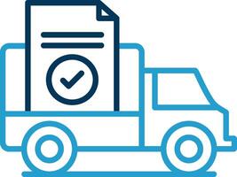 Proof Of Delivery Line Blue Two Color Icon vector