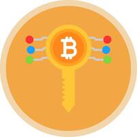Bitcoin Key Flat Multi Circle Icon vector