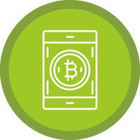 Bitcoin Pay Line Multi Circle Icon vector