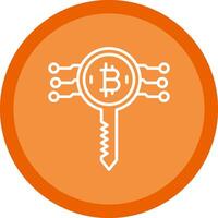 bitcoin llave línea multi circulo icono vector