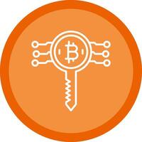 Bitcoin Key Line Multi Circle Icon vector