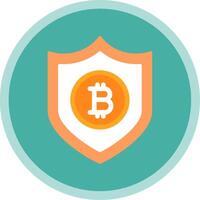 Bitcoin Secure Flat Multi Circle Icon vector