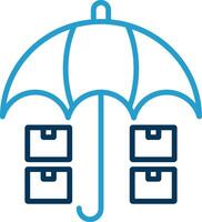 Keep Dry Line Blue Two Color Icon vector