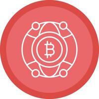 Global Bitcoin Line Multi Circle Icon vector