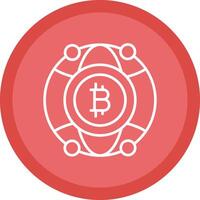 Global Bitcoin Line Multi Circle Icon vector