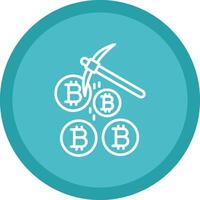 Bitcoin Mining Line Multi Circle Icon vector