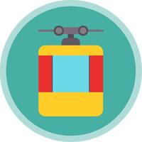 Cable Car Flat Multi Circle Icon vector