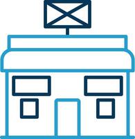 Post Office Line Blue Two Color Icon vector