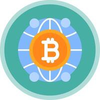 Global Bitcoin Flat Multi Circle Icon vector