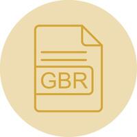 GBR File Format Line Yellow Circle Icon vector