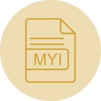 MYI File Format Line Yellow Circle Icon vector