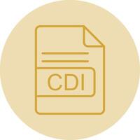 CDI File Format Line Yellow Circle Icon vector
