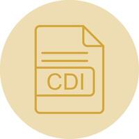 cdi archivo formato línea amarillo circulo icono vector