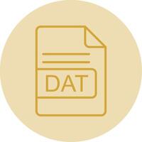 DAT File Format Line Yellow Circle Icon vector