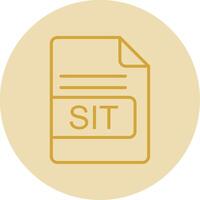 SIT File Format Line Yellow Circle Icon vector