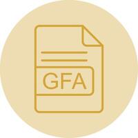 GFA File Format Line Yellow Circle Icon vector