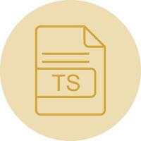ts archivo formato línea amarillo circulo icono vector