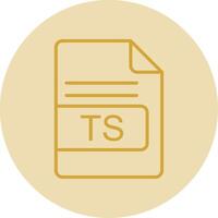 TS File Format Line Yellow Circle Icon vector