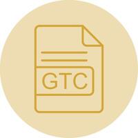 gtc archivo formato línea amarillo circulo icono vector