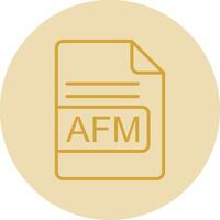 AFM File Format Line Yellow Circle Icon vector