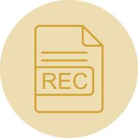 REC File Format Line Yellow Circle Icon vector