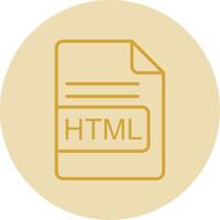 HTML File Format Line Yellow Circle Icon vector