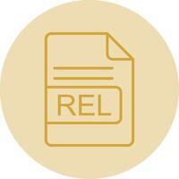 REL File Format Line Yellow Circle Icon vector