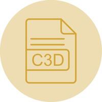 C3D File Format Line Yellow Circle Icon vector