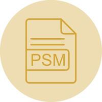 PSM File Format Line Yellow Circle Icon vector