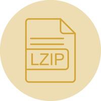 LZIP File Format Line Yellow Circle Icon vector
