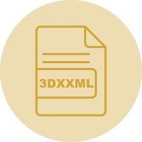 3DXXML File Format Line Yellow Circle Icon vector