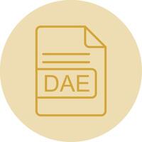 DAE File Format Line Yellow Circle Icon vector