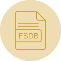 fsdb archivo formato línea amarillo circulo icono vector