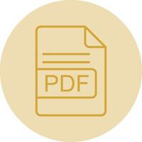 PDF File Format Line Yellow Circle Icon vector